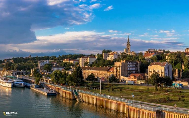 نمایی از شهر درحال‌توسعه بلگراد در صربستان