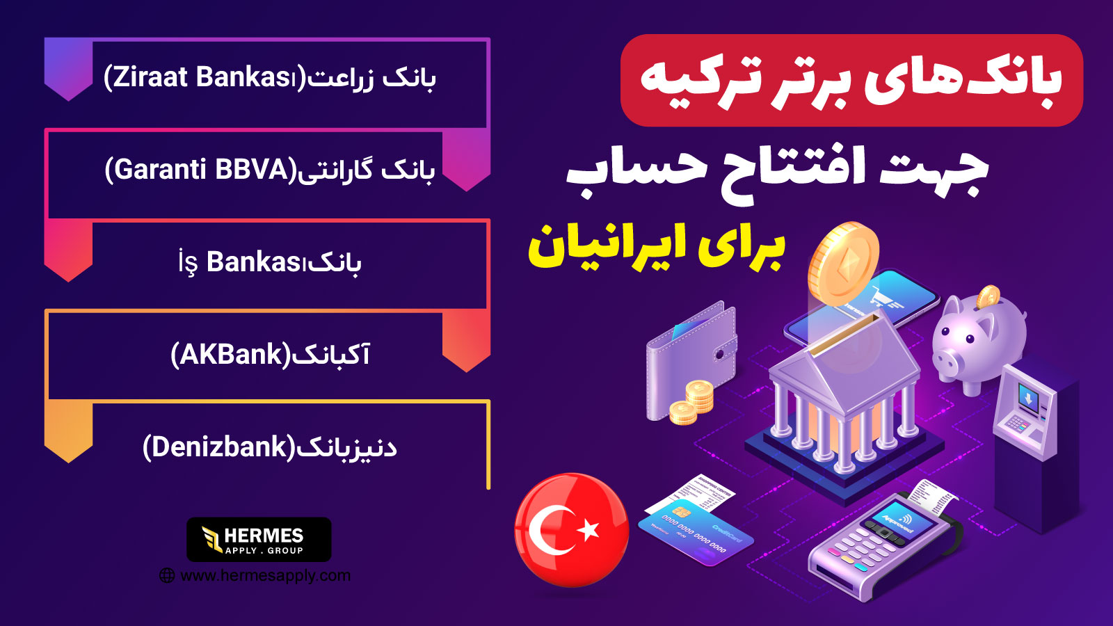 بانک های برتر ترکیه جهت افتتاح حساب برای ایرانیان